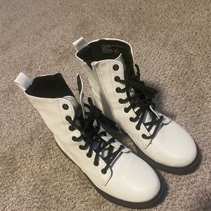 White Combat Boots